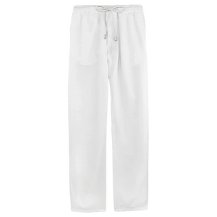 Pantalón de color liso para hombre Blanco vista frontal