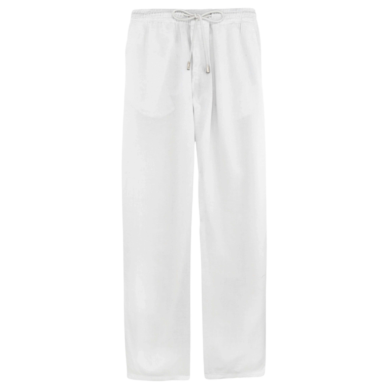 Men Linen Pants Solid - Pant - Pacha - White - Size L - Vilebrequin