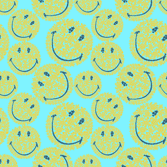 Turtles Smiley 沙滩浴巾 —— Vilebrequin x Smiley®, Lazulii blue 打印