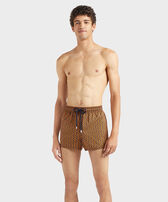 Men Short Swim shorts Graphic Wrinkles Navy 正面穿戴视图