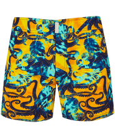 Men Stretch Swim Shorts Flat Belt Poulpes Tie and Dye Sun front view