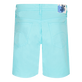 Men 5-Pocket Satin Cotton Bermuda Shorts Lagoon back view