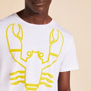 男士植绒 Lobster 印花有机棉 T 恤 White 细节视图2
