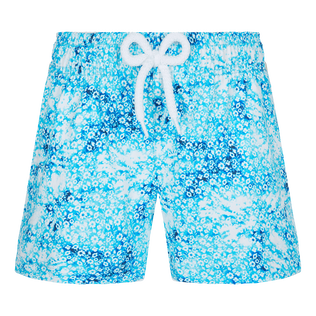Flowers Tie & Dye Badeshorts für Mädchen Marineblau Vorderansicht