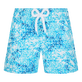 Flowers Tie & Dye Badeshorts für Mädchen Marineblau Vorderansicht