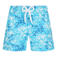Pantaloncini mare bambina Flowers Tie & Dye Blu marine vista frontale
