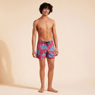 Men Swim Trunks Turtles Sequins Merlot front worn view