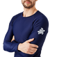 Camiseta térmica de color liso para hombre Azul marino detalles vista 1