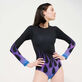 Costume intero donna rash guard a maniche lunghe Hot Rod 360° - Vilebrequin x Sylvie Fleury Nero vista indossata posteriore
