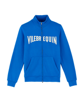 Sudadera de algodón con cremallera completa y logotipo bordado para hombre Palace vista frontal