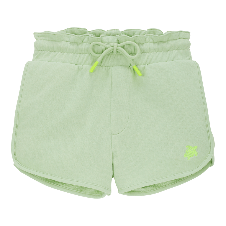 Girls Cotton Shorts Solid - Ginette - Green