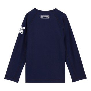Kids Long Sleeves Rashguard Solid Navy back view