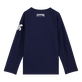 Kids Long Sleeves Rashguard Solid Navy back view