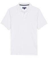 Polo en piqué de coton organique homme uni Blanc vue de face