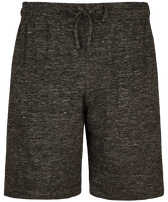 Solid Unisex-Bermudashorts aus Leinenjersey Heather anthracite Vorderansicht
