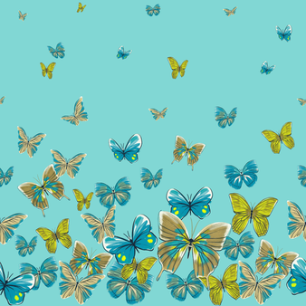 女士 Butterflies 纯棉衬衫连衣裙 Lagoon 打印