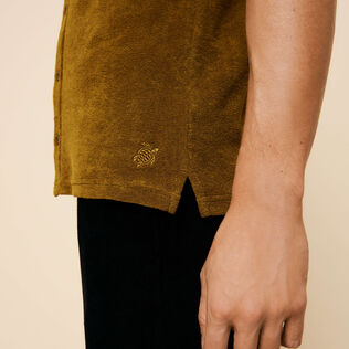 Unisex Terry Bowling Shirt Solid Bark details view 3