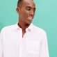 Men Linen Shirt Solid Ballet shoe front worn view