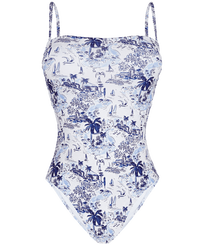 Women Bustier One-piece Swimsuit Riviera Ink front view