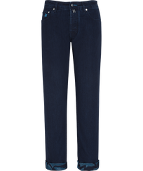 Men Others Printed - Men 5-Pockets Jeans Requins 3D, Dark denim w1 front view