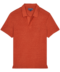 Polo en punto de lino de color liso para hombre Tomette vista frontal