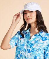 Casquette brodée unisexe Tortue All Over Blanc vue portée de face femme