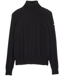 Maglione dolcevita uomo tinta unita Blu marine vista frontale