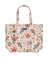 Linen Tote Bag Aqua Circus - Vilebrequin for St. Regis Pink champagne 正面图