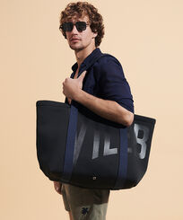 Large Beach Bag Vilebrequin Black front worn view