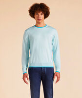 Pullover en laine mérinos cachemire soie ras-du-cou homme Thalassa vue portée de face