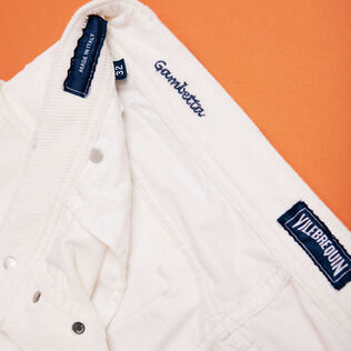 Pantalón recto de terciopelo con cinco bolsillos para hombre Off white detalles vista 4
