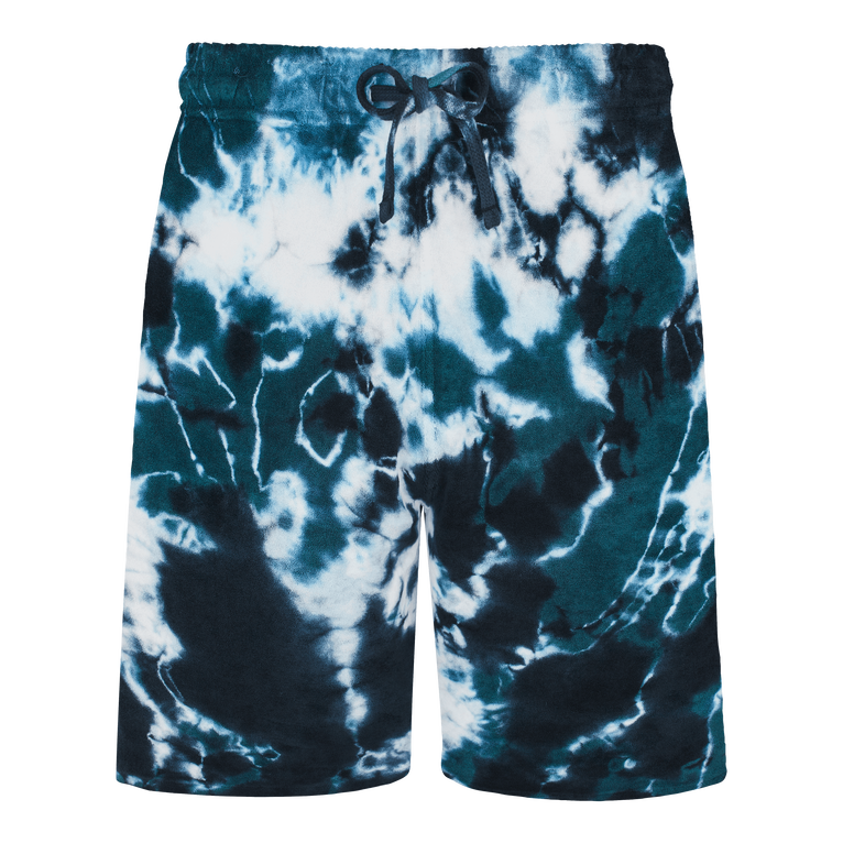 Men Terry Bermuda Shorts Rough Ocean Tie & Dye - Bermuda - Bolide - Green - Size XXL - Vilebrequin