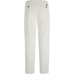 Men Corduroy Large Lines Jogging Pants Solid Off white back view