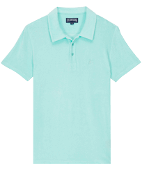 Solid Polohemd aus Jacquard für Herren Lagune Vorderansicht