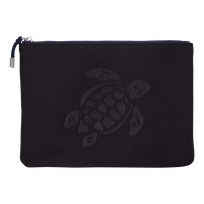 Bolsa de playa con cremallera y estampado Turtle Negro vista frontal