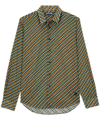 Autros Estampado - Camisa de verano unisex en gasa de algodón con estampado Smoked Fish, Zafiro vista frontal