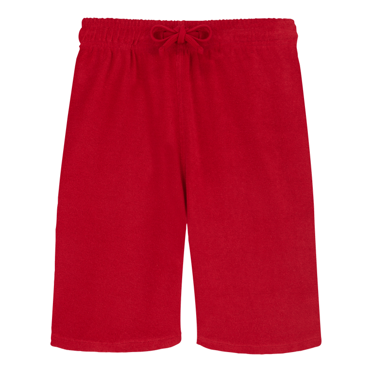 Unisex Terry Bermuda Shorts Solid - Bolide - Red