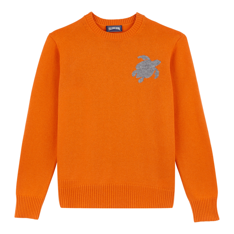 Jersey De Lana Y Cachemir Con Cuello Redondo Y Tortuga Para Hombre - Sudor - Rayol - Naranja