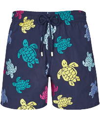 Bañador con bordado Ronde Tortues Multicolores para hombre - Edición limitada Azul marino vista frontal