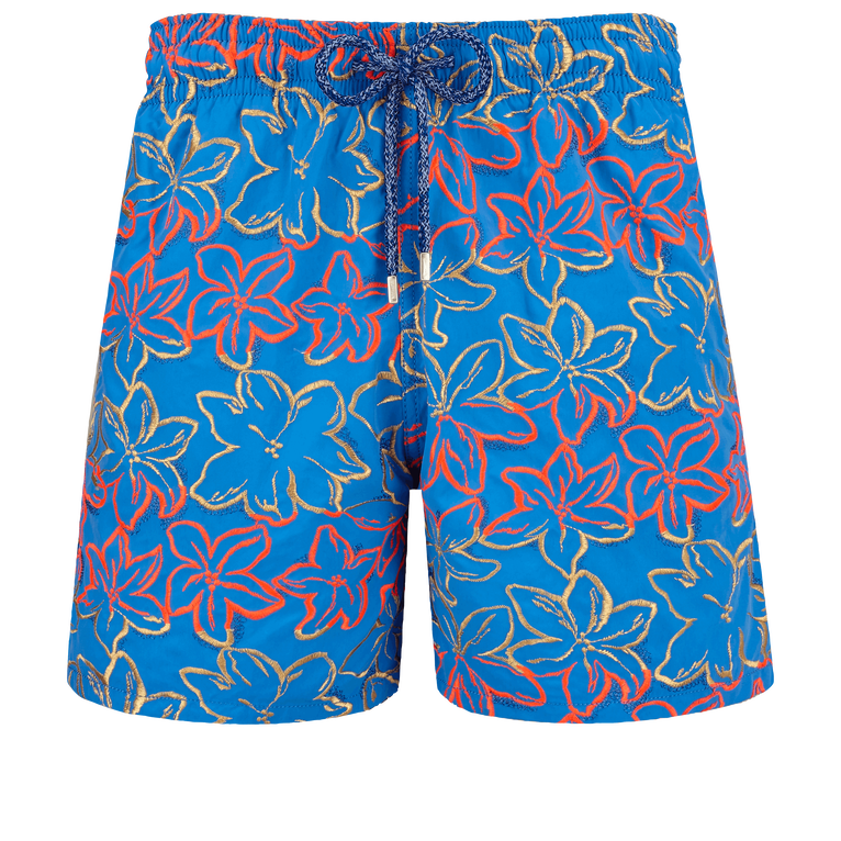 Men Swim Shorts Embroidered Raiatea - Swimming Trunk - Mistral - Blue - Size S - Vilebrequin