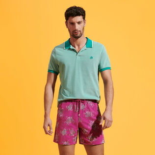Men Swim Shorts Embroidered VBQ Turtles - Limited Edition Crimson purple details view 2
