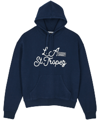 LA/St-Tropez Kapuzenpullover für Herren - Vilebrequin x Highsnobiety Marineblau Vorderansicht