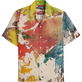 Camisa de bolos de lino con estampado Gra para hombre - Vilebrequin x John M Armleder Multicolores vista frontal