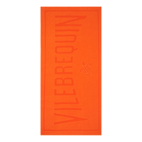 Solid Organic Cotton Beach Towel Apricot front view