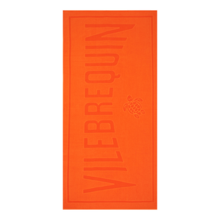 Solid Organic Cotton Beach Towel Apricot front view