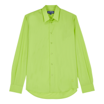 Chemise en laine super 120 homme unie Citronnelle vue de face