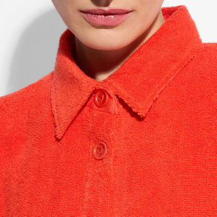 Women Terry Jacket - Vilebrequin x Ines de la Fressange Poppy red details view 1