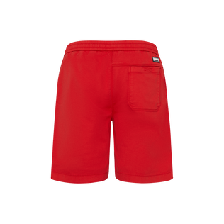 Men Cotton Stretch Bermuda Shorts Turtle Poppy red back view