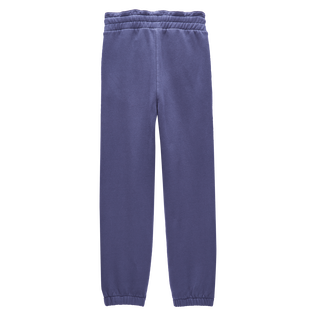 Pantalon jogging en coton fille uni Bleu marine vue de dos