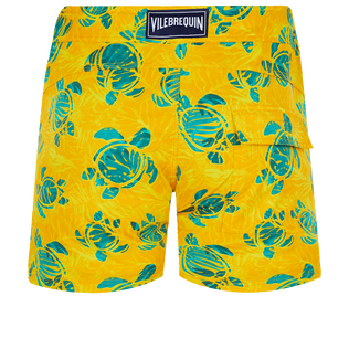 男士 Turtles Madrague 平腰带弹力泳裤 Yellow 后视图